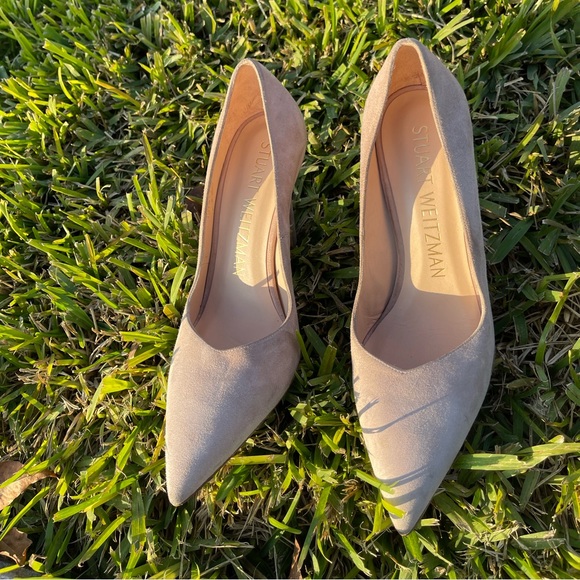 STUART WEITZMAN Queen 110mm Nude Suede Pumps 7.5 - Picture 5 of 12